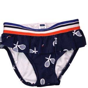 Janie & Jack Little Girls 12-18 Months Navy Blue Tennis Swim Bottoms